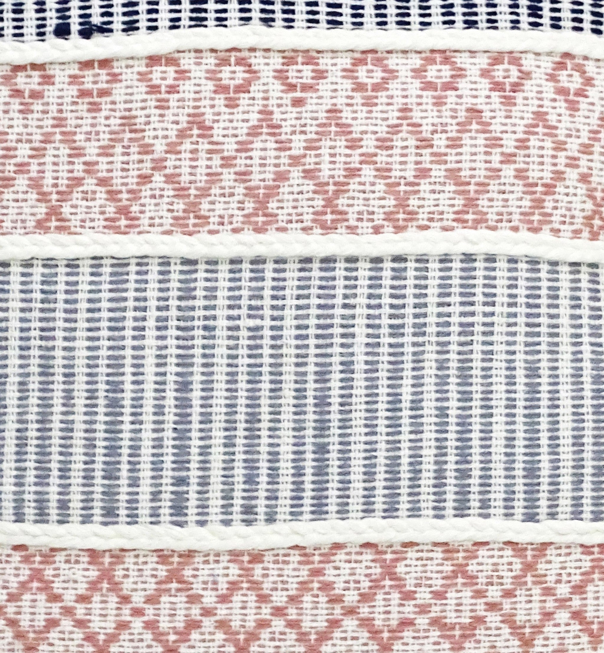 22" X 22" Blue And Peach Trellis Zippered Cotton Blend Throw Pillow With Embroidery - Home Decor