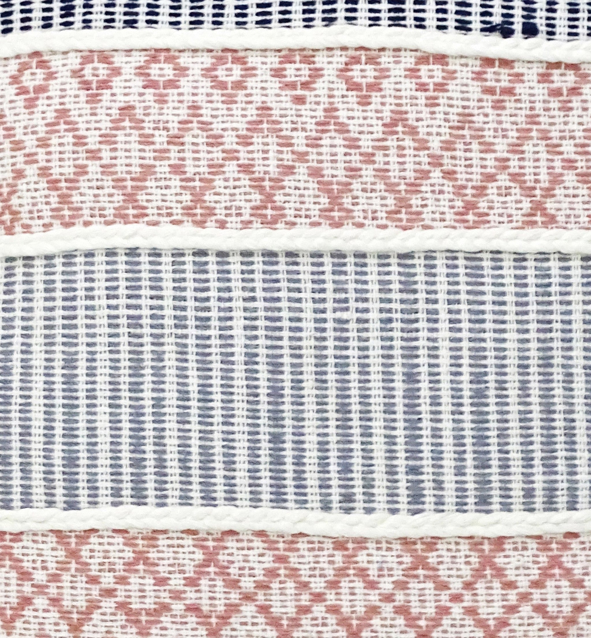 22" X 22" Blue And Peach Trellis Zippered Cotton Blend Throw Pillow With Embroidery - Home Decor