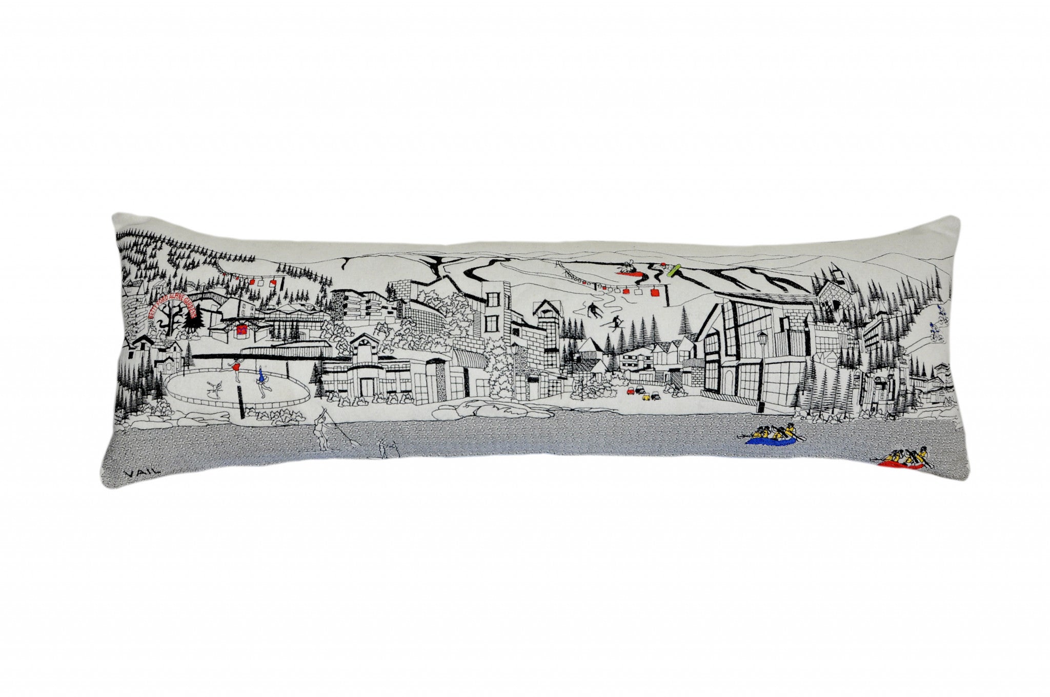 14" X 46" Cream Vail Daylight Skyline Lumbar Decorative Pillow - Home & Garden