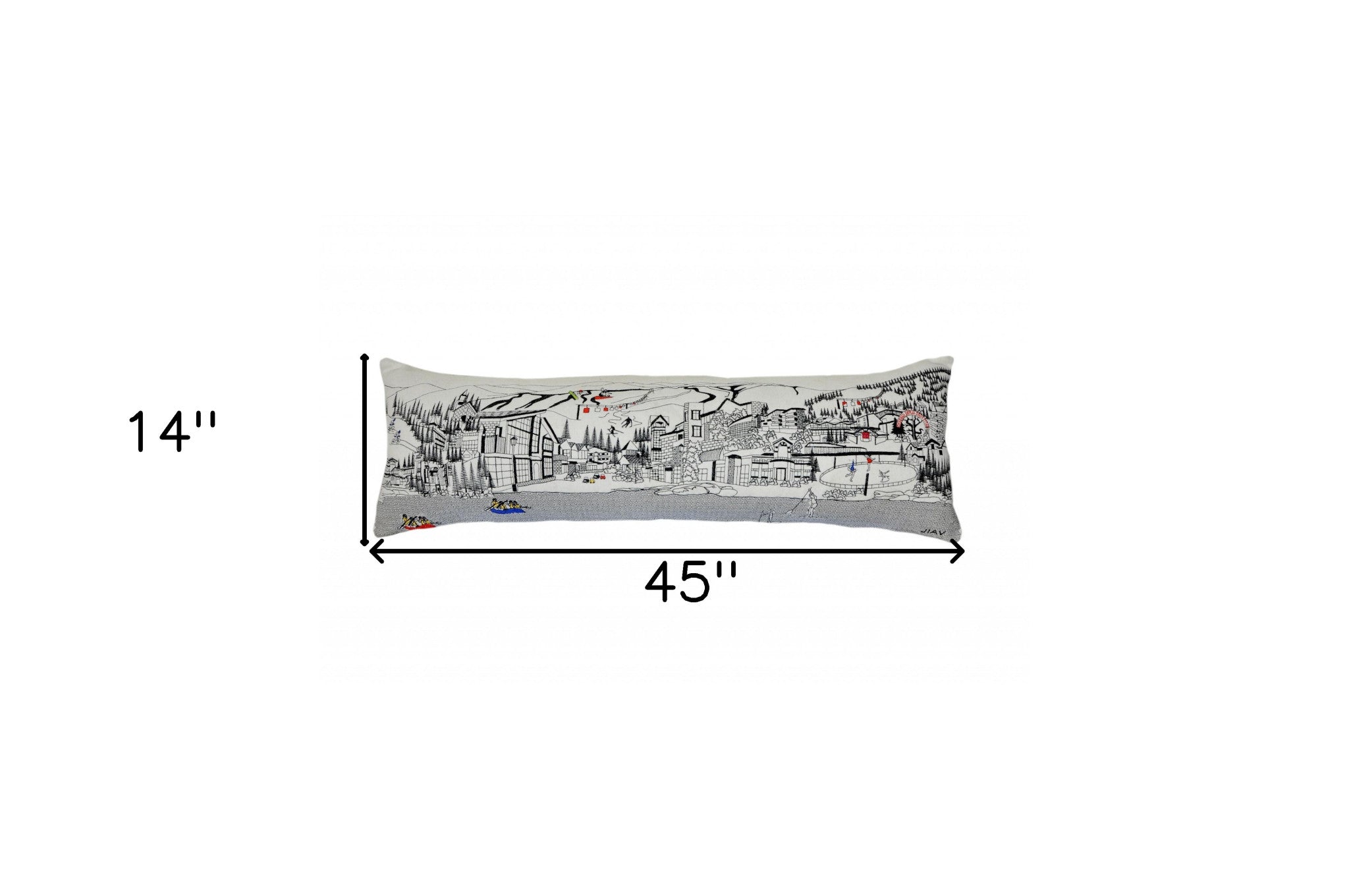 14" X 46" Cream Vail Daylight Skyline Lumbar Decorative Pillow - Home & Garden