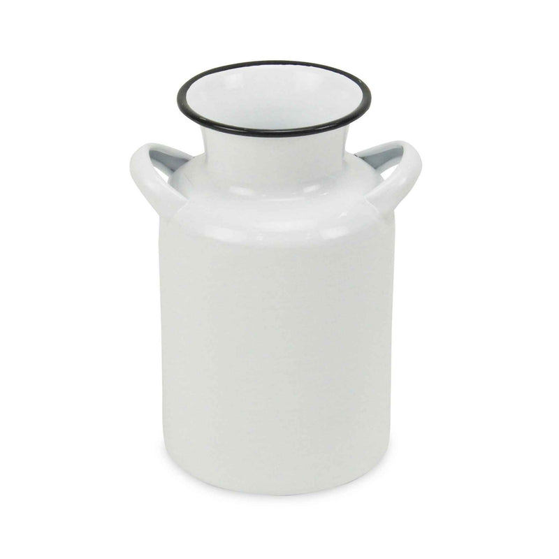 8" White and Black Rustic Cow Decorative Milk Jug
