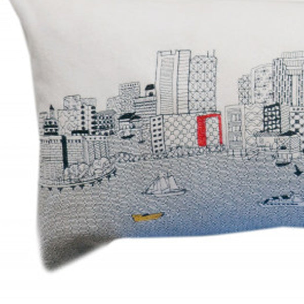 45" White Boston Daylight Skyline Lumbar Decorative Pillow Default Title
