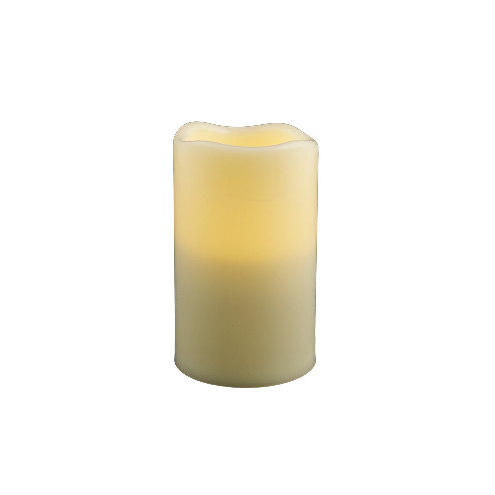 5" Ivory Flameless Indoor Outdoor Pillar Candle - Home & Garden
