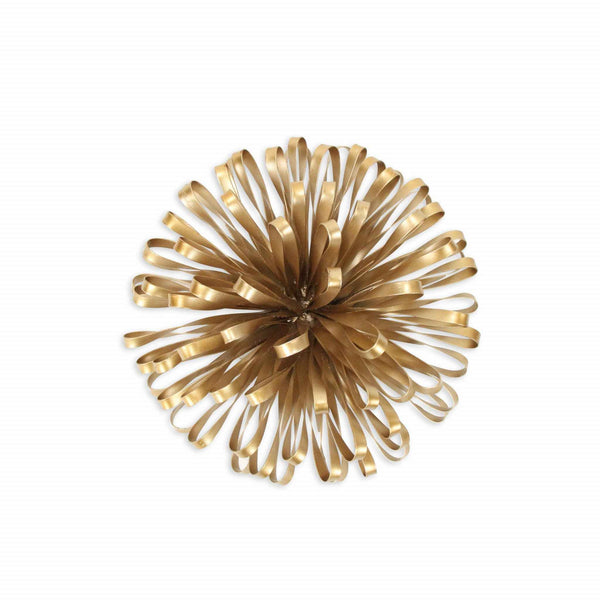 5" Gold Metal Abstract Hand Painted Sculpture