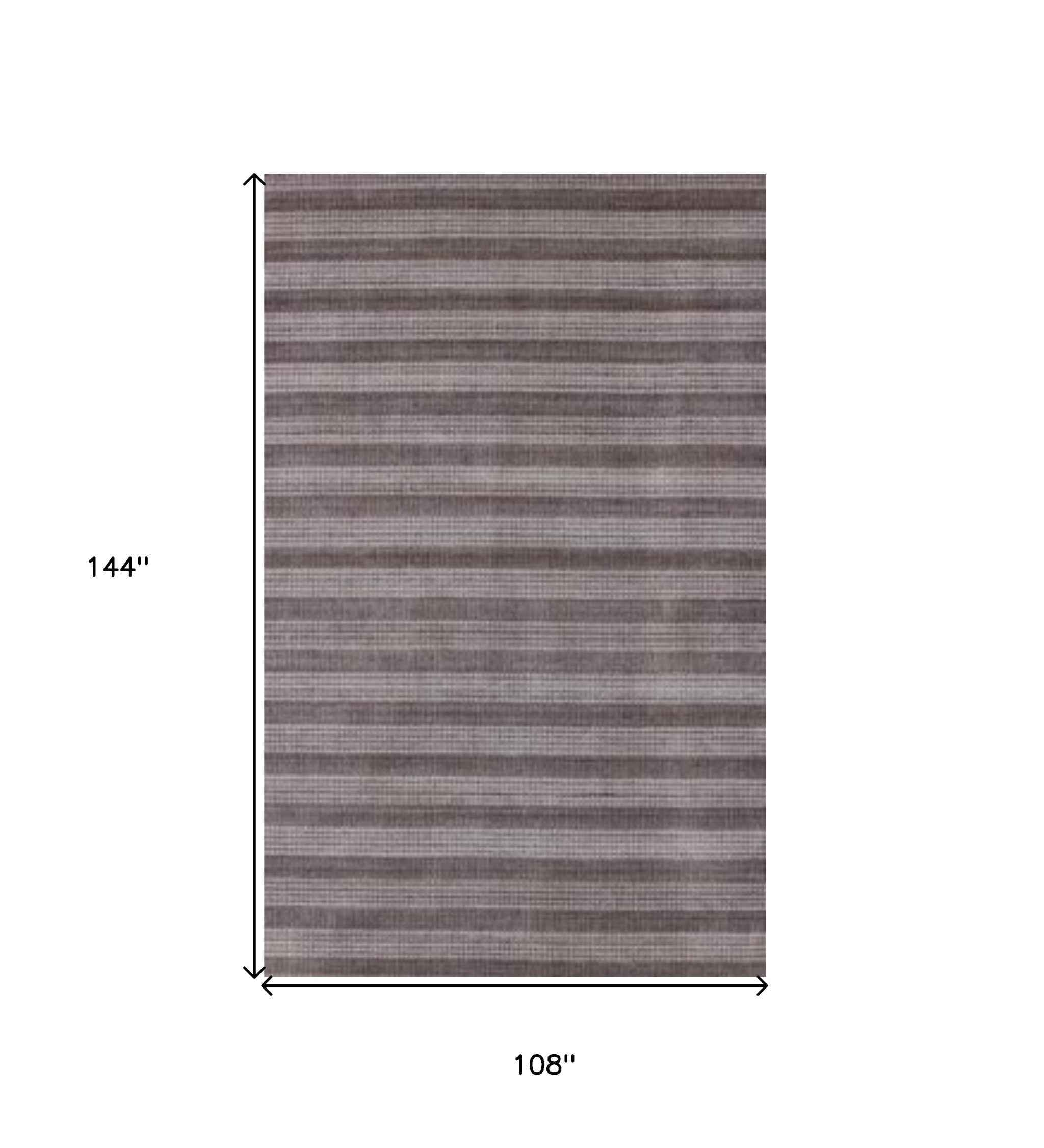 9' X 12' Rust And White Hand Loomed Area Rug