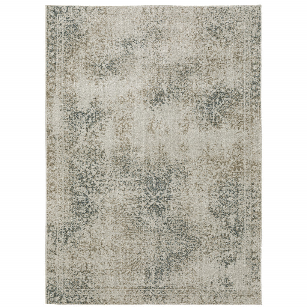 7' X 10' Gray Oriental Power Loom Area Rug - Home & Garden