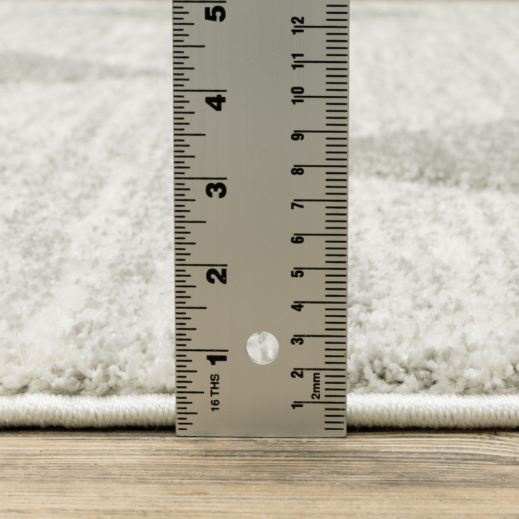 10' X 13' Grey And Ivory Geometric Power Loom Stain Resistant Area Rug - Home & Garden