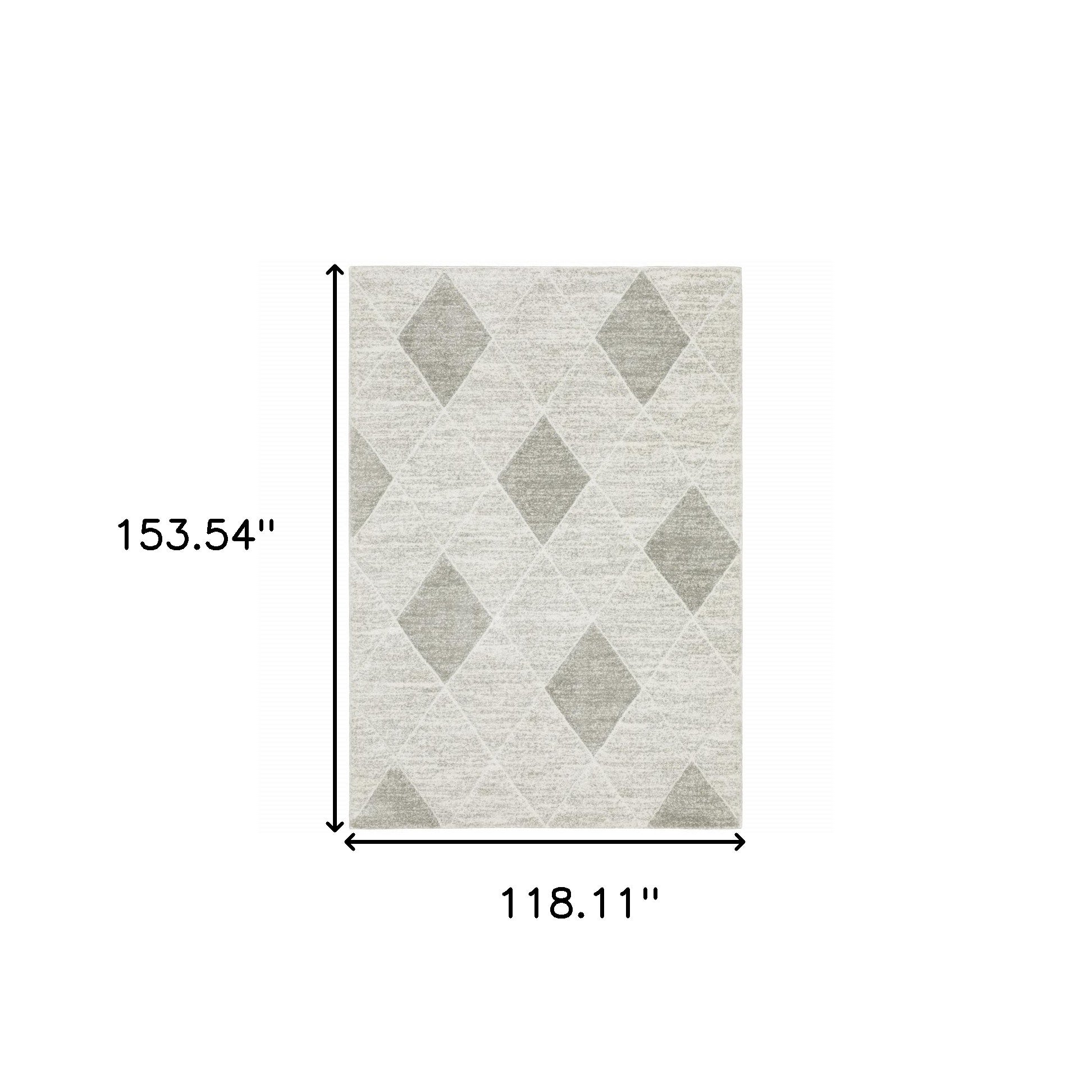 10' X 13' Grey And Ivory Geometric Power Loom Stain Resistant Area Rug - Home & Garden