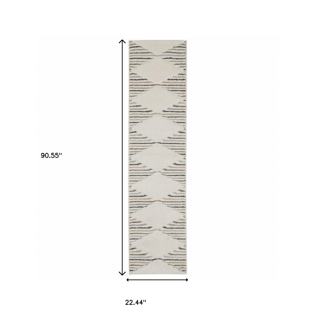 2' X 8' Brown And Ivory Geometric Power Loom Runner Rug - Home & Garden