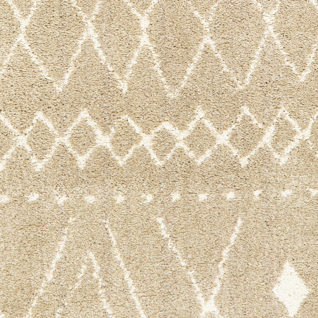 2' X 3' Sand And Ivory Geometric Power Loom Stain Resistant Area Rug - Home & Garden