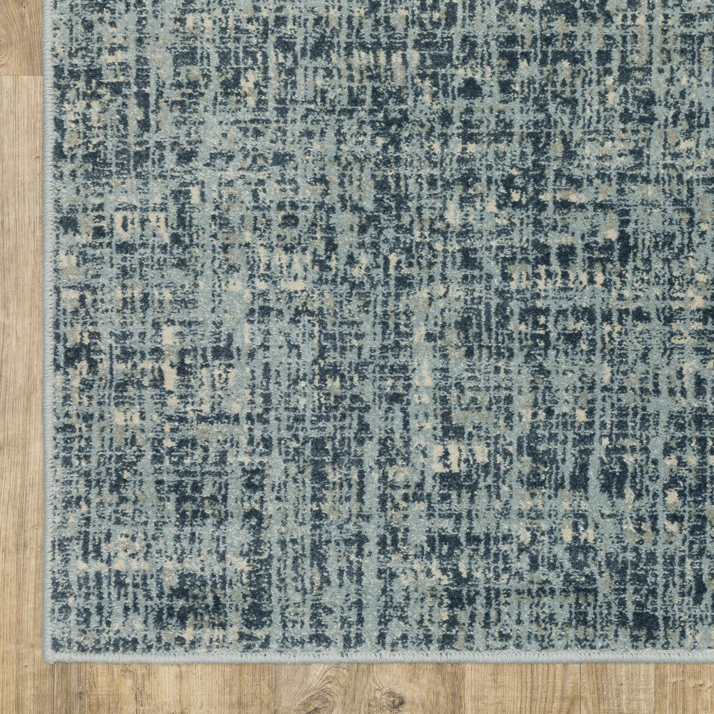 5' X 7' Dark Blue Light Blue Grey Ivory And Beige Abstract Power Loom Stain Resistant Area Rug - Home & Garden