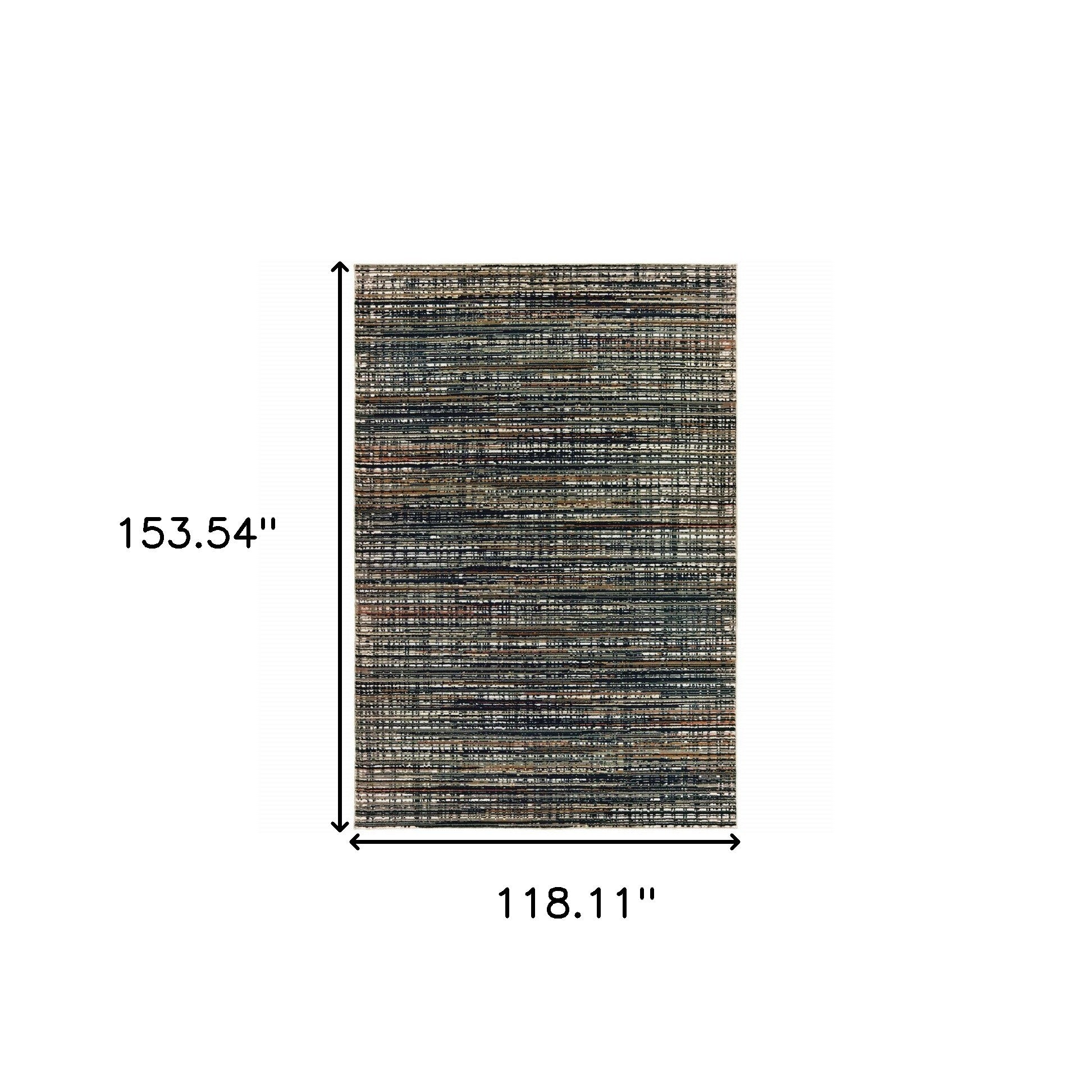 10' X 13' Black Navy Gold Ivory And Blush Abstract Power Loom Stain Resistant Area Rug - Home & Garden
