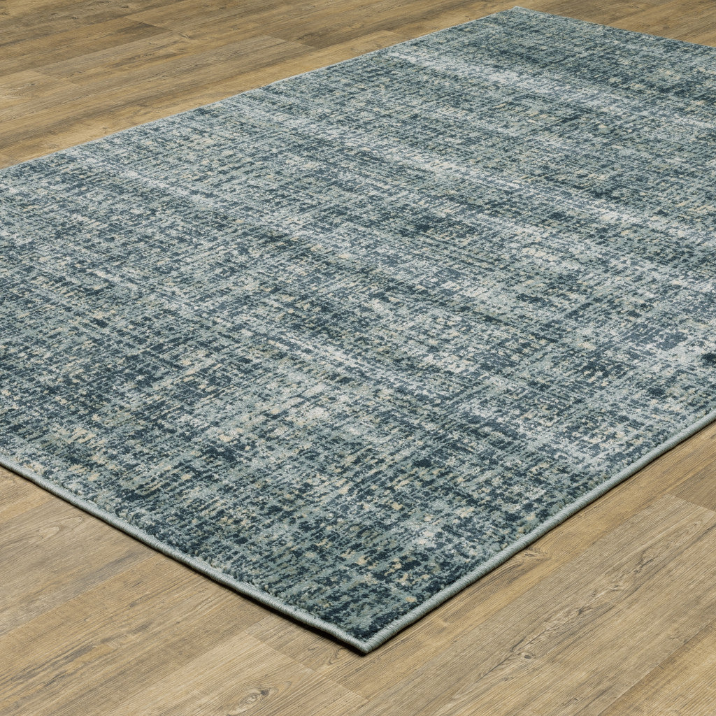 5' X 7' Dark Blue Light Blue Grey Ivory And Beige Abstract Power Loom Stain Resistant Area Rug - Home & Garden