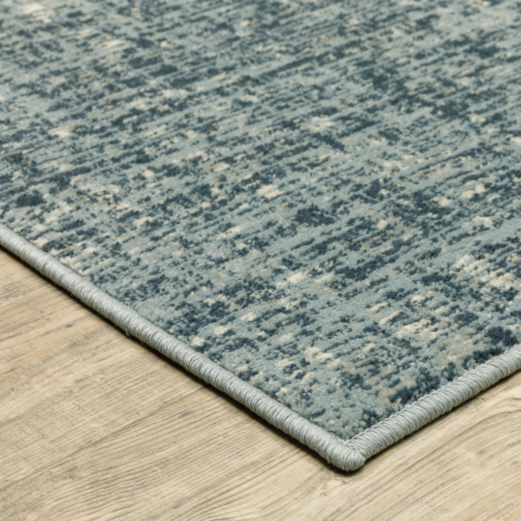5' X 7' Dark Blue Light Blue Grey Ivory And Beige Abstract Power Loom Stain Resistant Area Rug - Home & Garden