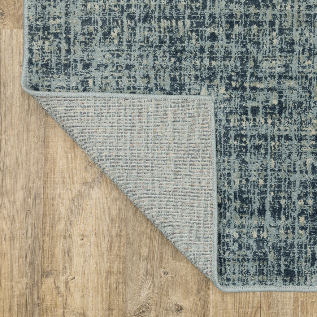 5' X 7' Dark Blue Light Blue Grey Ivory And Beige Abstract Power Loom Stain Resistant Area Rug - Home & Garden