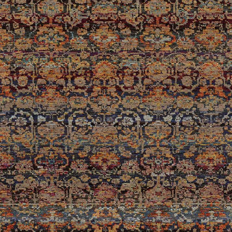 3' X 5' Multi And Blue Abstract Power Loom Stain Resistant Area Rug