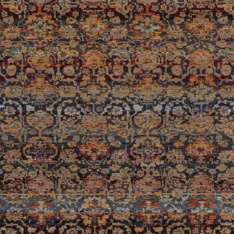 2' X 3' Multi And Blue Abstract Power Loom Stain Resistant Area Rug