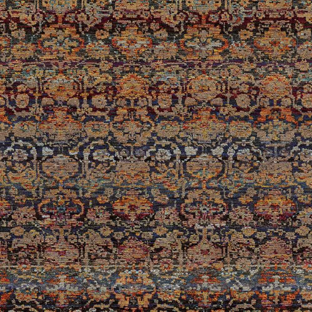 8' X 10' Multi And Blue Abstract Power Loom Stain Resistant Area Rug