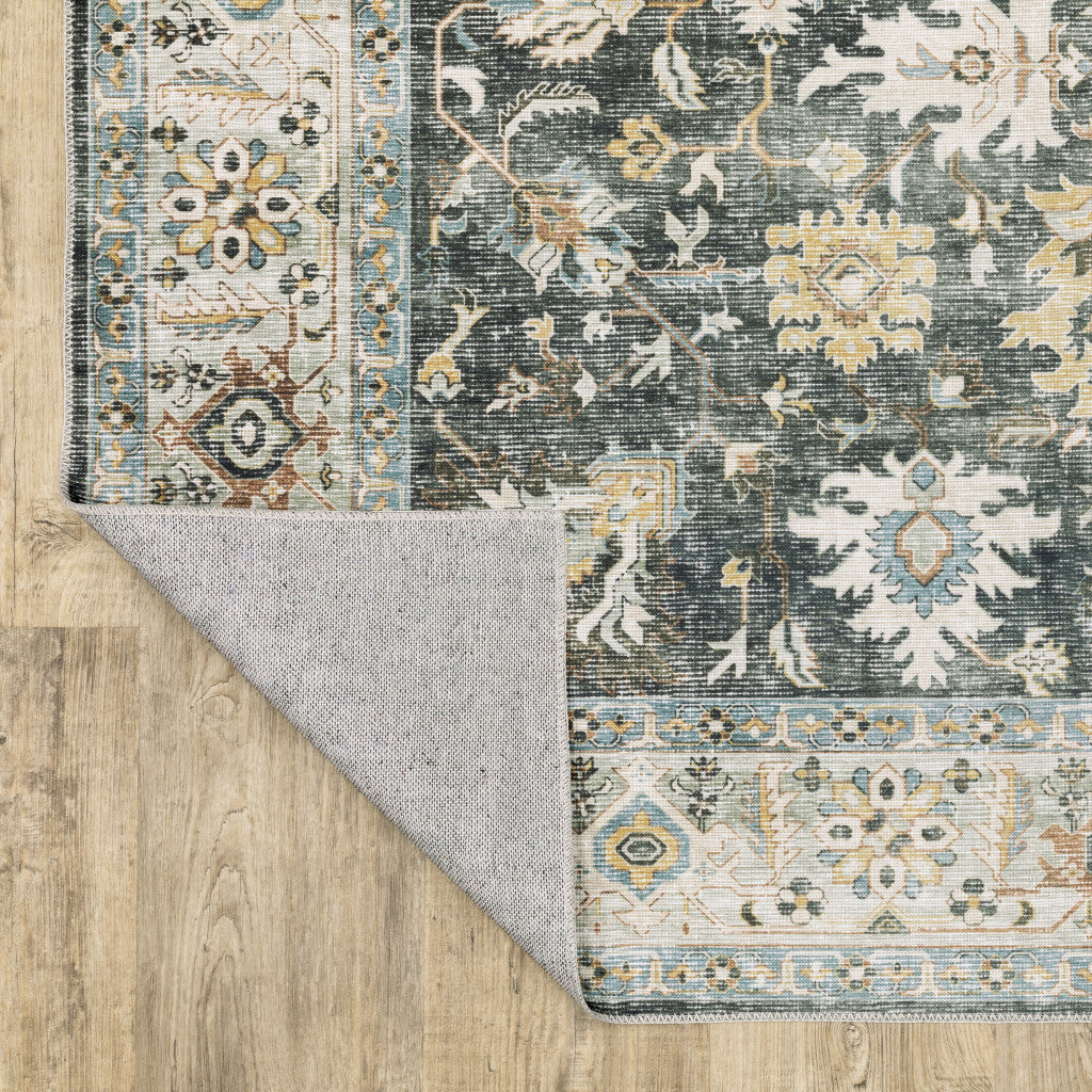 7' X 10' Gray and Ivory Oriental Non Skid Area Rug - Home & Garden