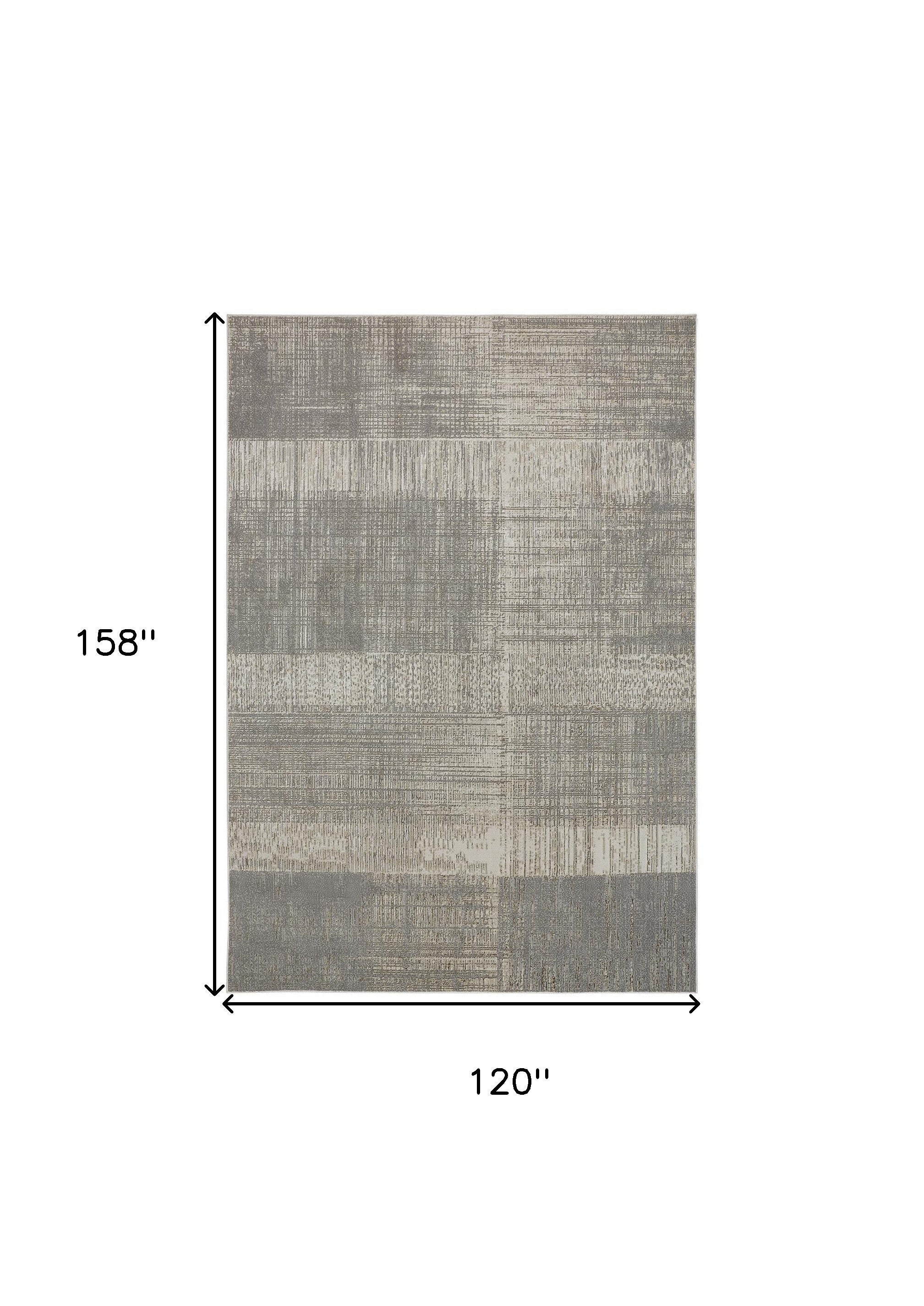 10' X 13' Gray And Ivory Abstract Stain Resistant Area Rug - Home & Garden