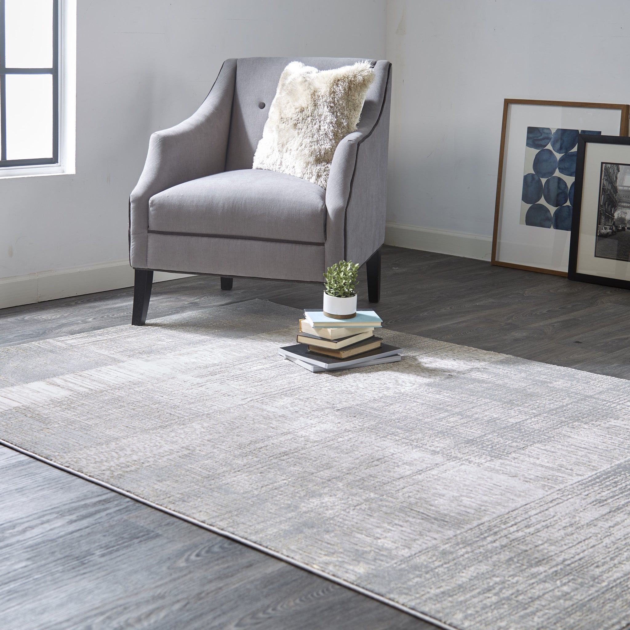 10' X 13' Gray And Ivory Abstract Stain Resistant Area Rug - Home & Garden