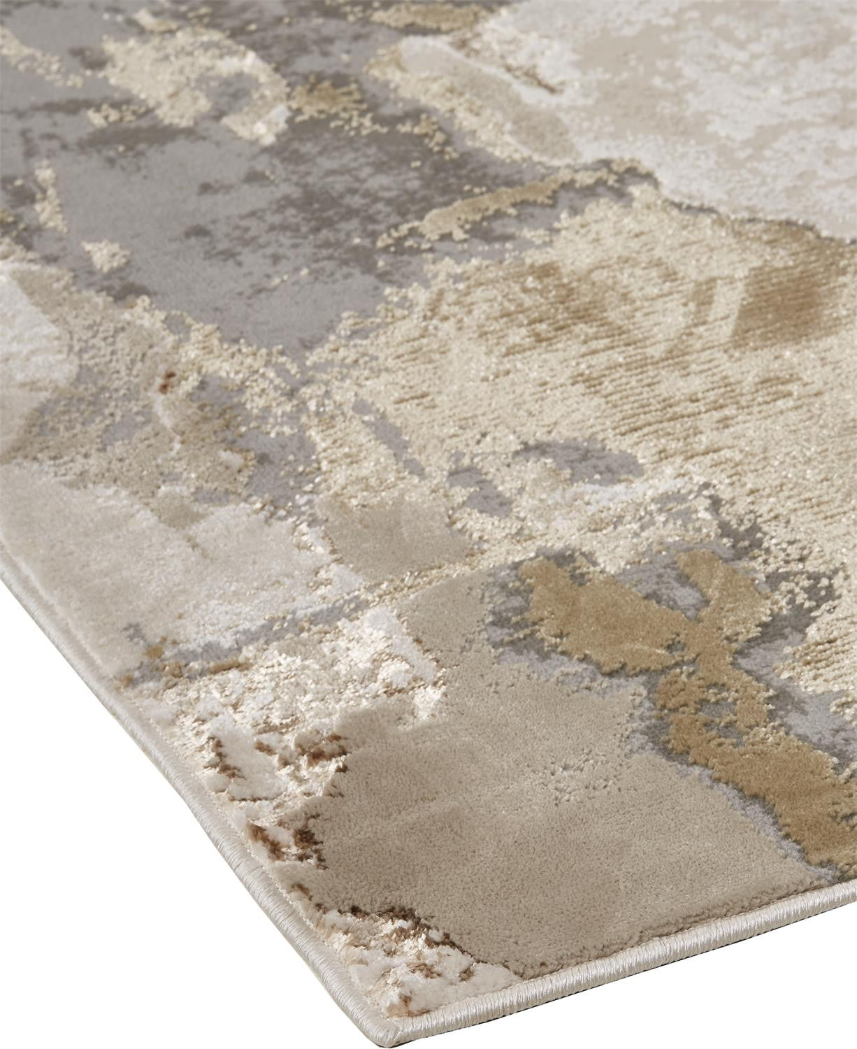 12' X 15' Ivory Brown And Gray Abstract Area Rug - Home & Garden
