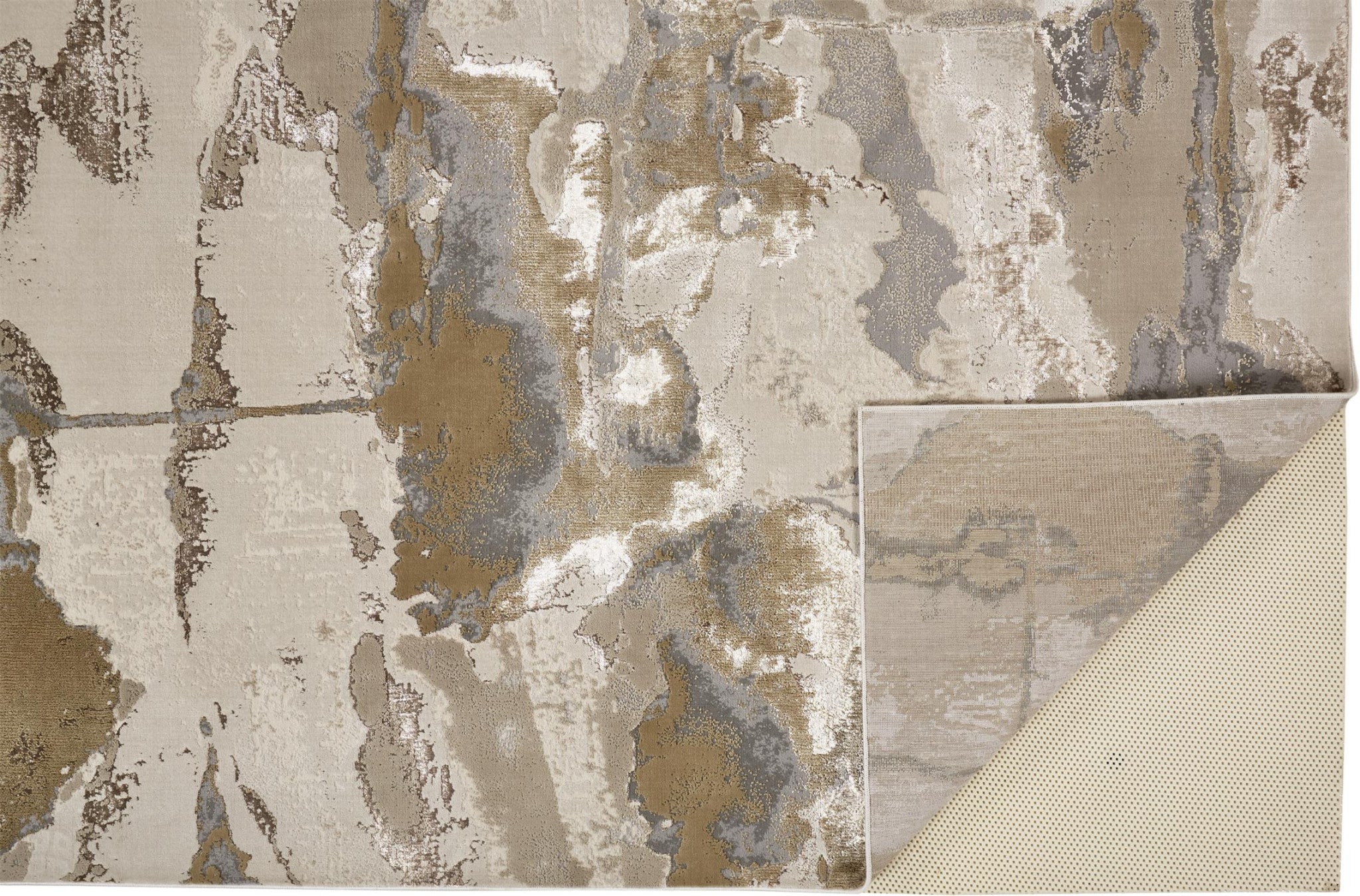 12' X 15' Ivory Brown And Gray Abstract Area Rug - Home & Garden