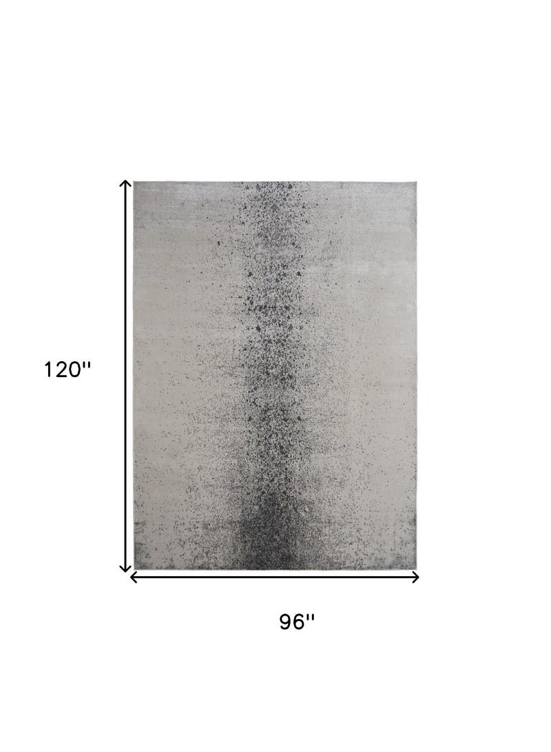 8' X 10' Gray and Ivory Abstract Power Loom Non Skid Area Rug - GreatEagleInc