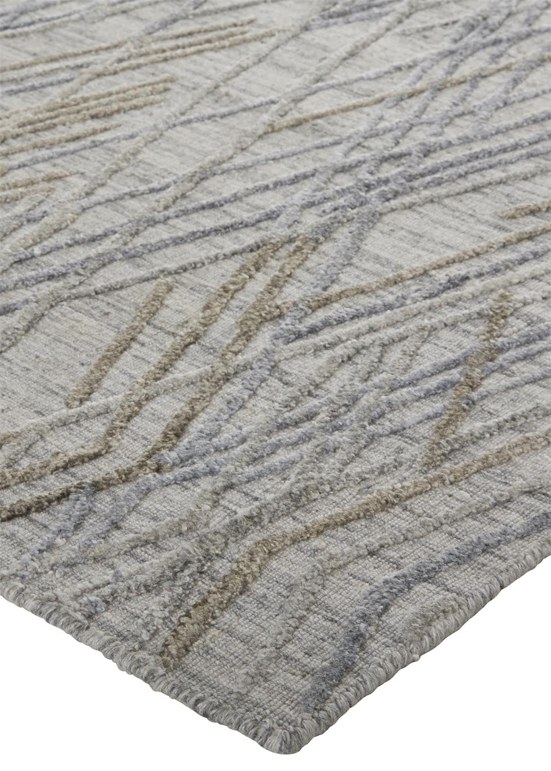 2' X 3' Blue and Gray Abstract Hand Woven Area Rug - Home & Garden