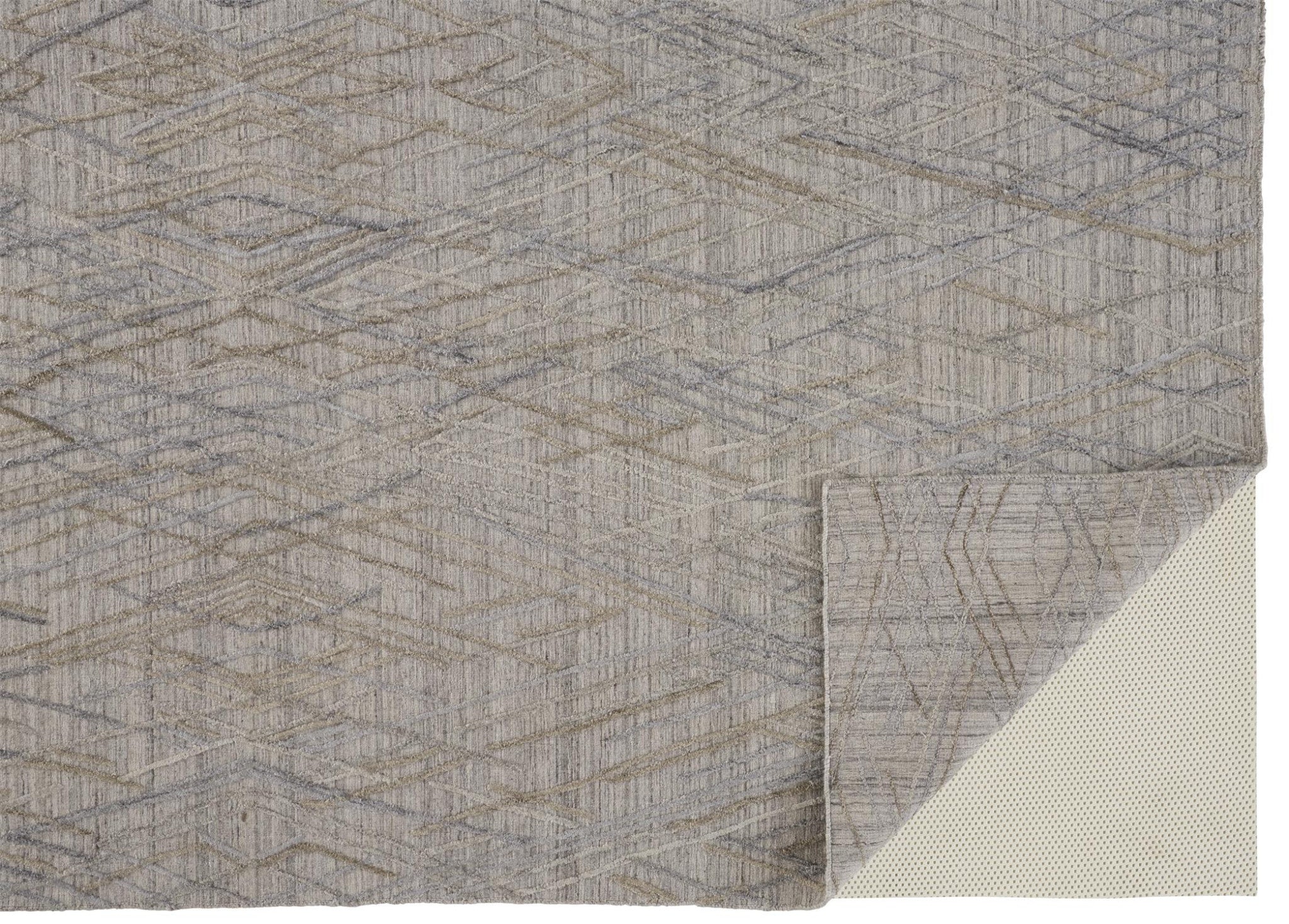 2' X 3' Blue and Gray Abstract Hand Woven Area Rug - Home & Garden