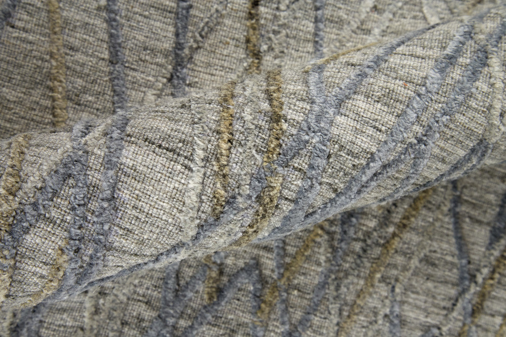 2' X 3' Blue and Gray Abstract Hand Woven Area Rug - Home & Garden