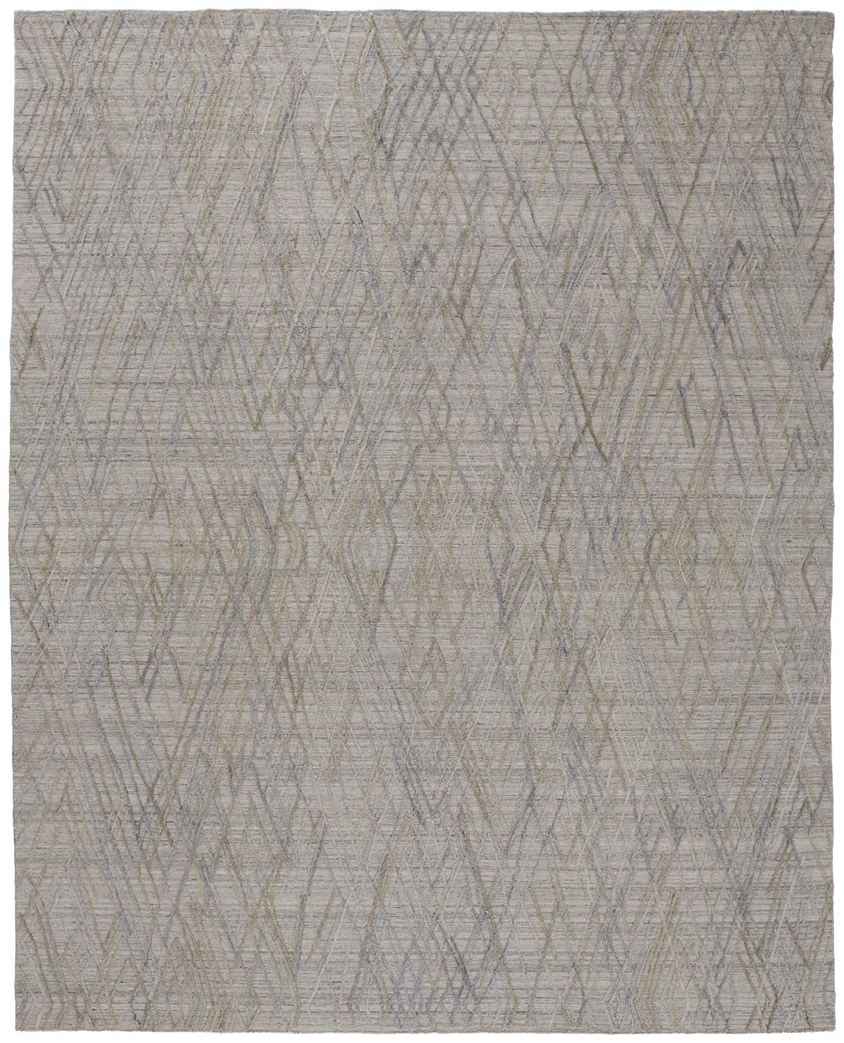 2' X 3' Blue and Gray Abstract Hand Woven Area Rug - Home & Garden