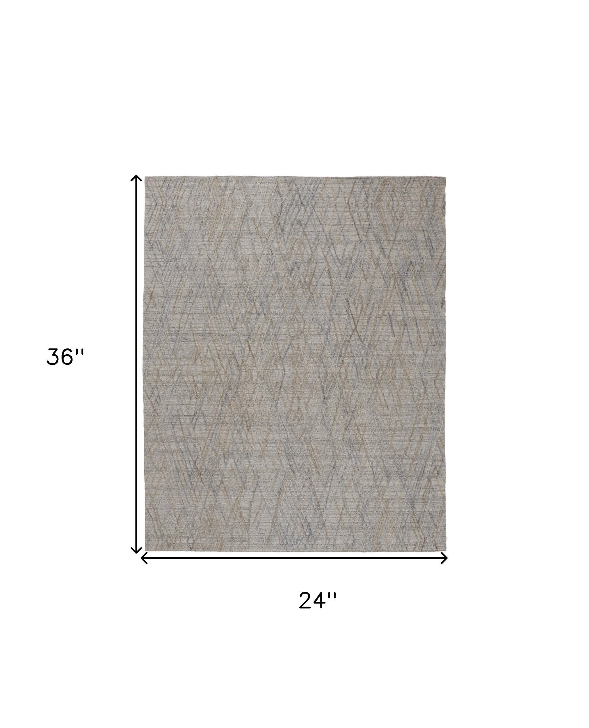 2' X 3' Blue and Gray Abstract Hand Woven Area Rug - Home & Garden