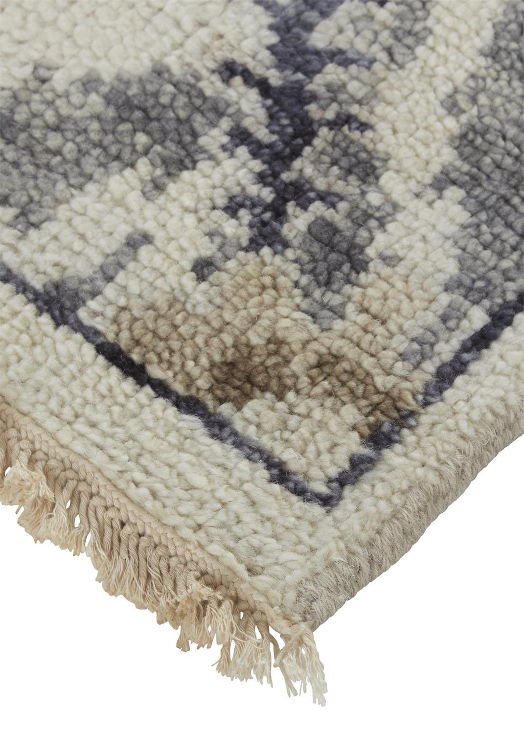 2' X 3' Gray and Ivory Wool Floral Hand Knotted Area Rug - Home & Garden