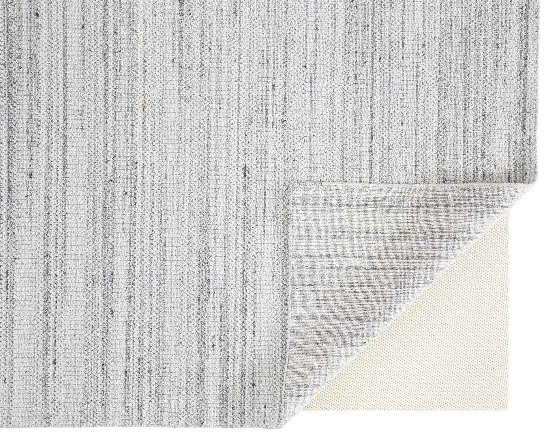 2' X 3' Silver Wool Hand Woven Stain Resistant Area Rug