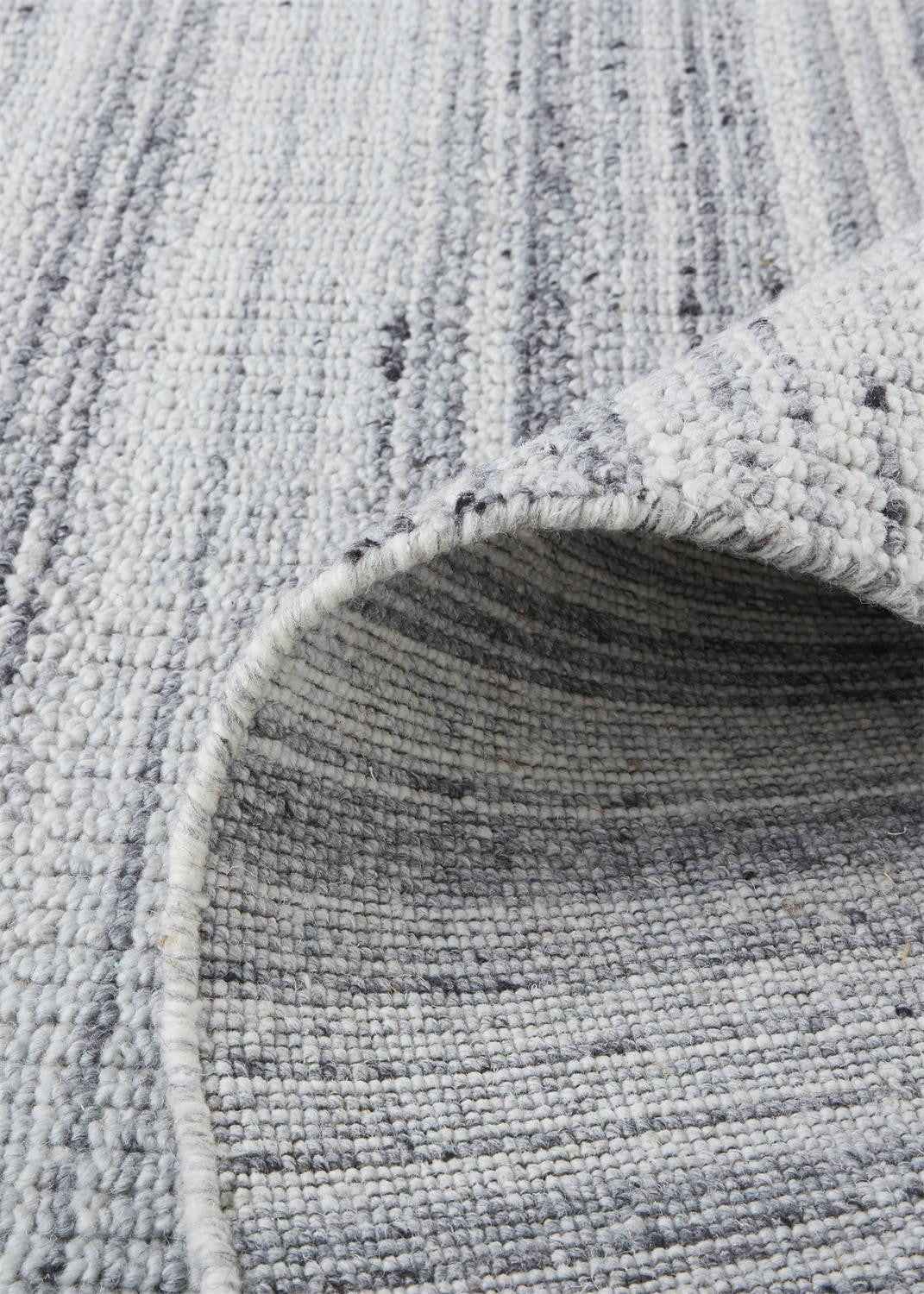 2' X 3' Silver Wool Hand Woven Stain Resistant Area Rug