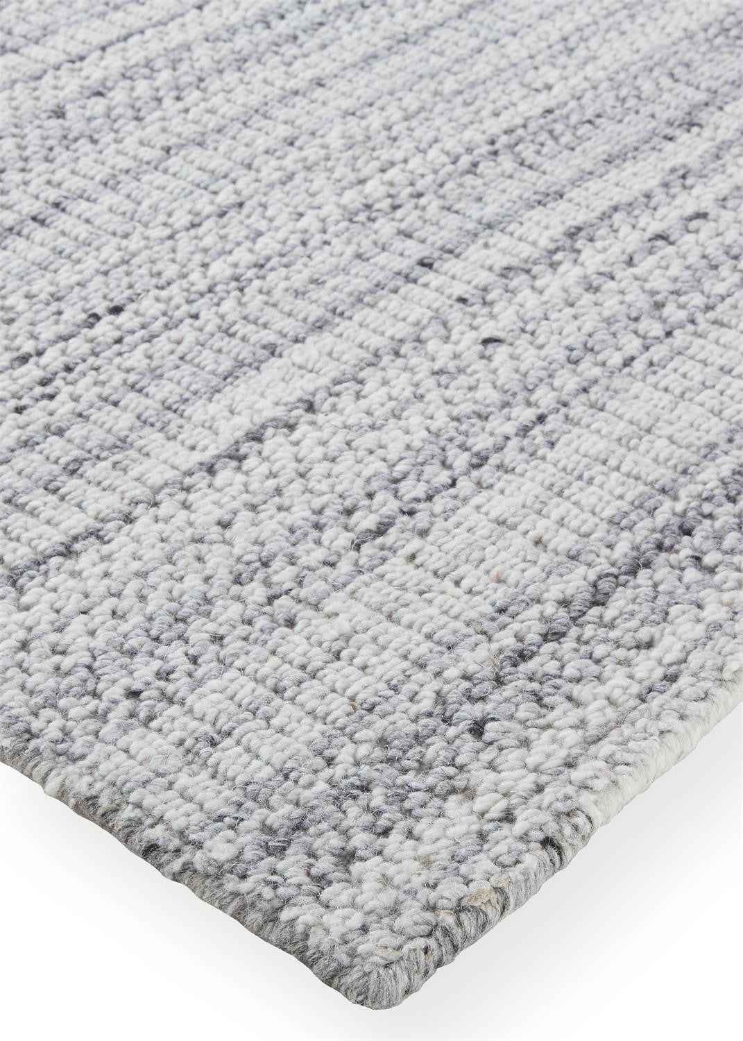 2' X 3' Silver Wool Hand Woven Stain Resistant Area Rug