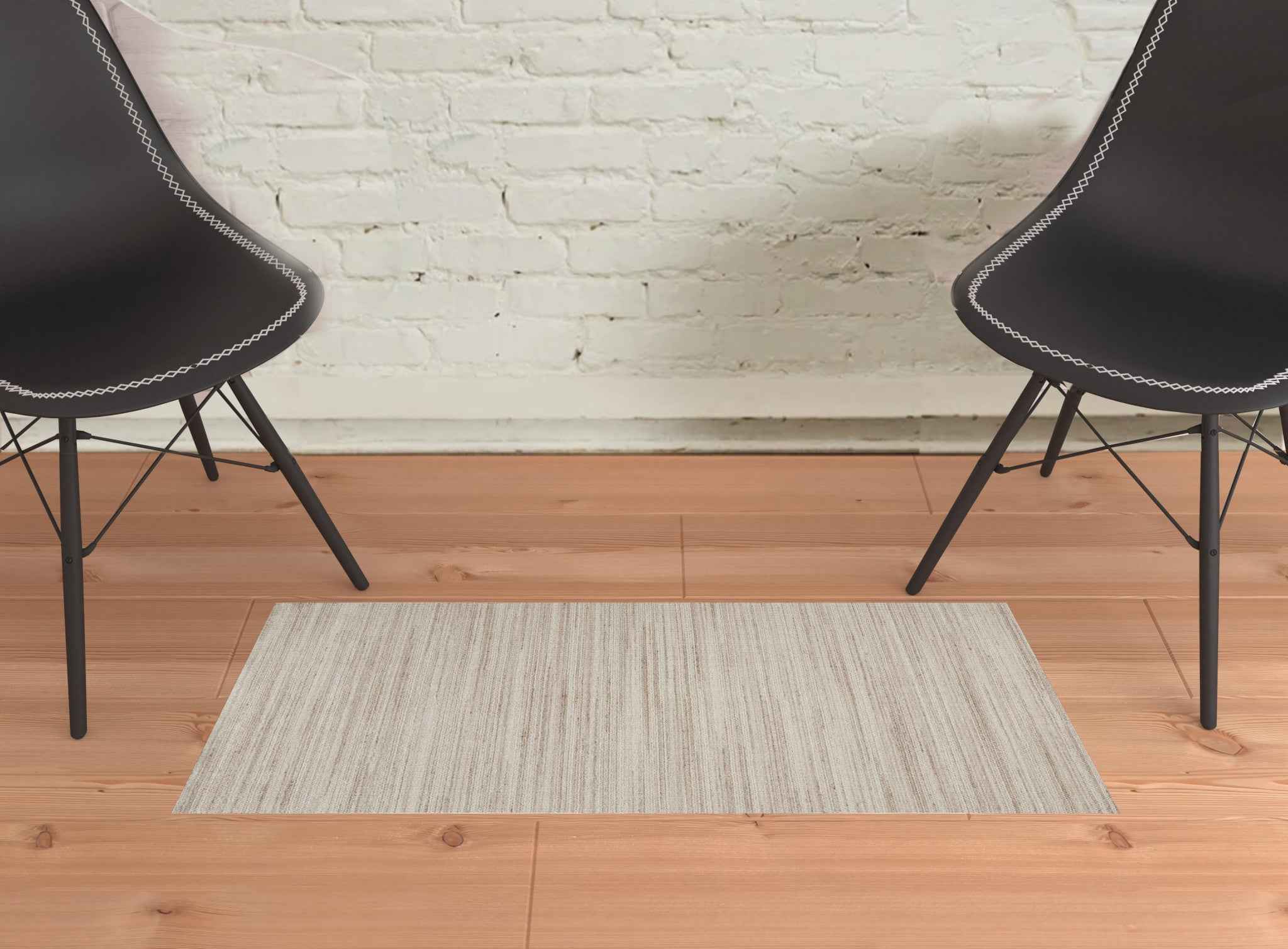 2' X 3' Ivory Wool Hand Woven Stain Resistant Area Rug
