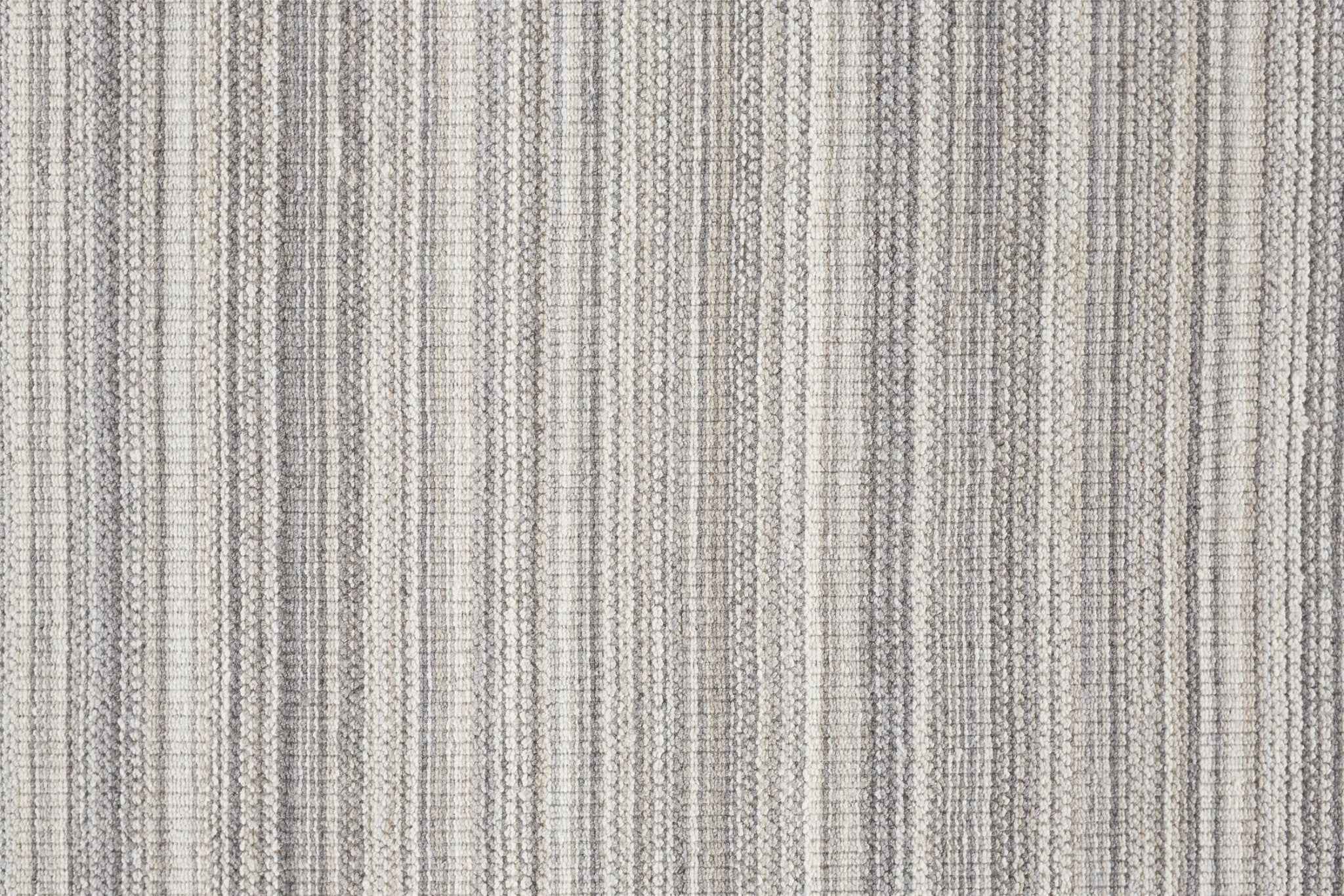 5' X 8' Gray And Taupe Wool Hand Woven Stain Resistant Area Rug