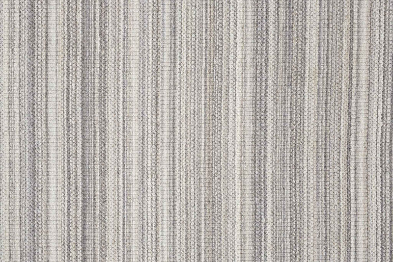5' X 8' Gray And Taupe Wool Hand Woven Stain Resistant Area Rug