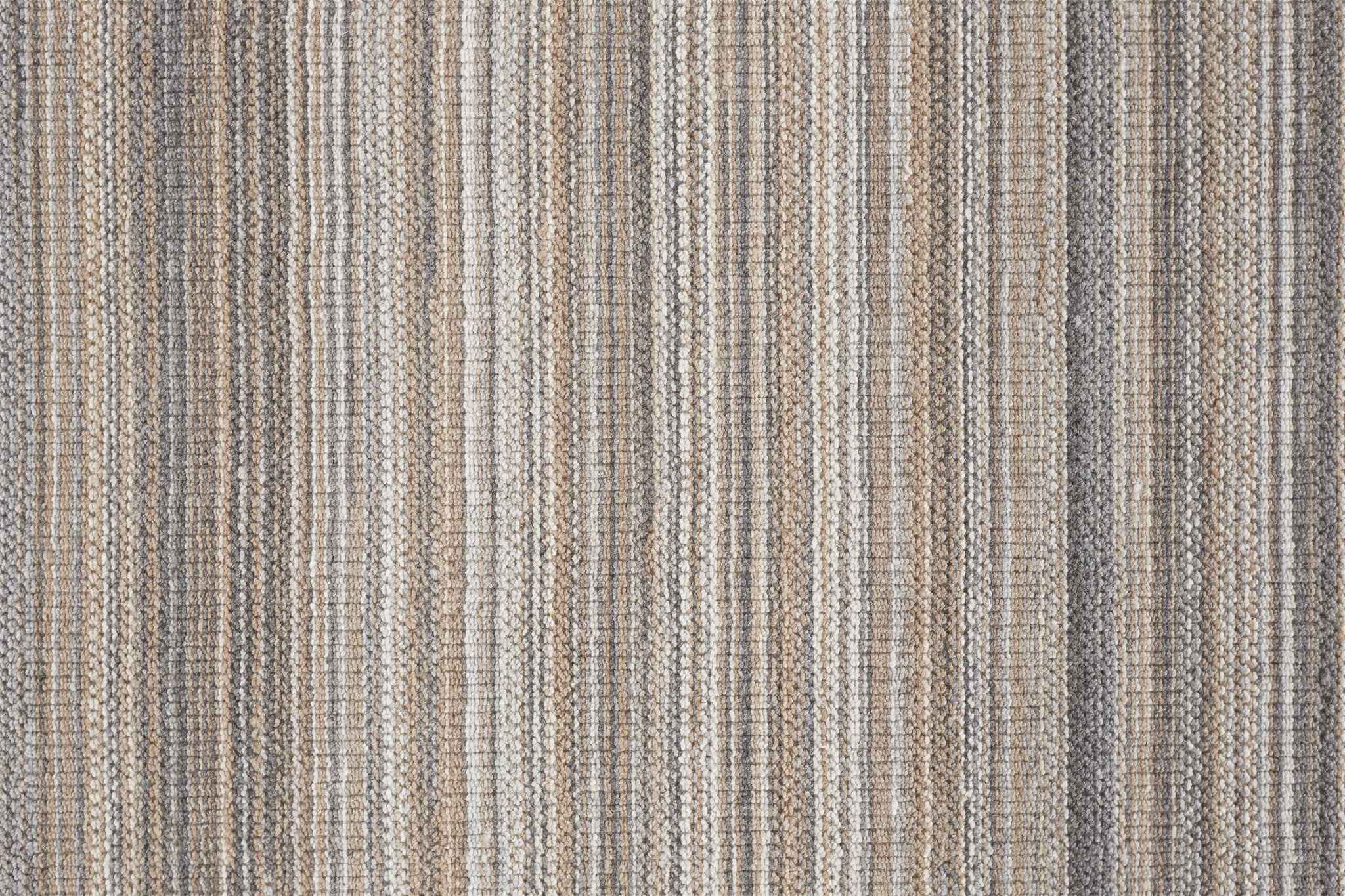 5' X 8' Brown And Taupe Wool Hand Woven Stain Resistant Area Rug