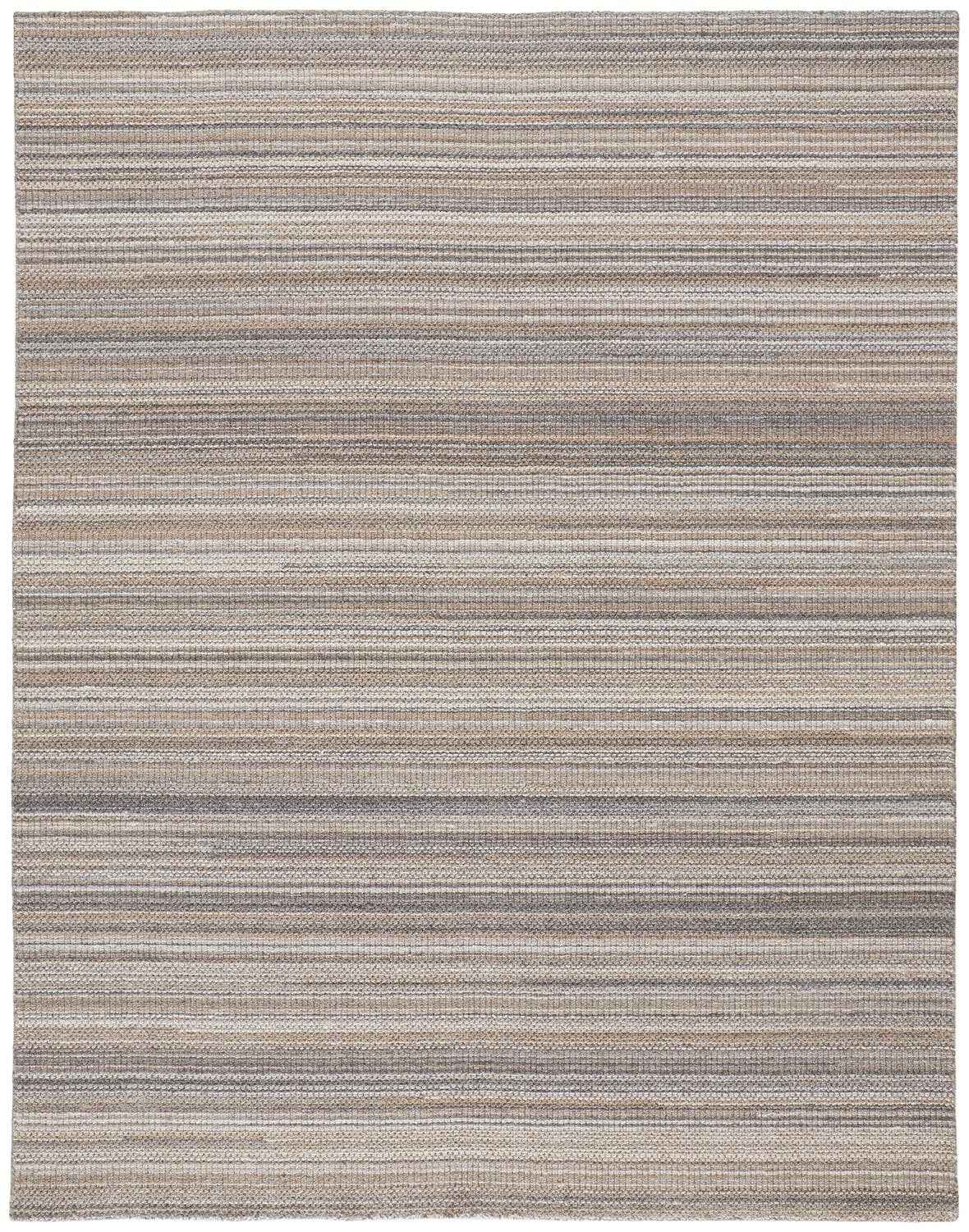 5' X 8' Brown And Taupe Wool Hand Woven Stain Resistant Area Rug