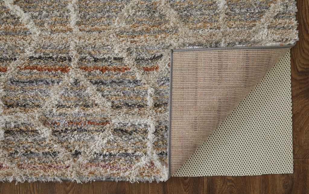 8' X 10' Tan Taupe And Ivory Geometric Power Loom Stain Resistant Area Rug