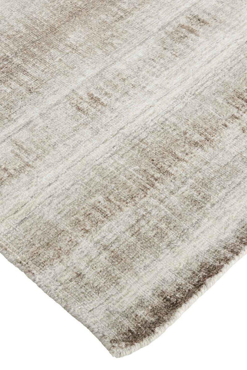 4' X 6' Tan Ivory And Brown Abstract Hand Woven Area Rug