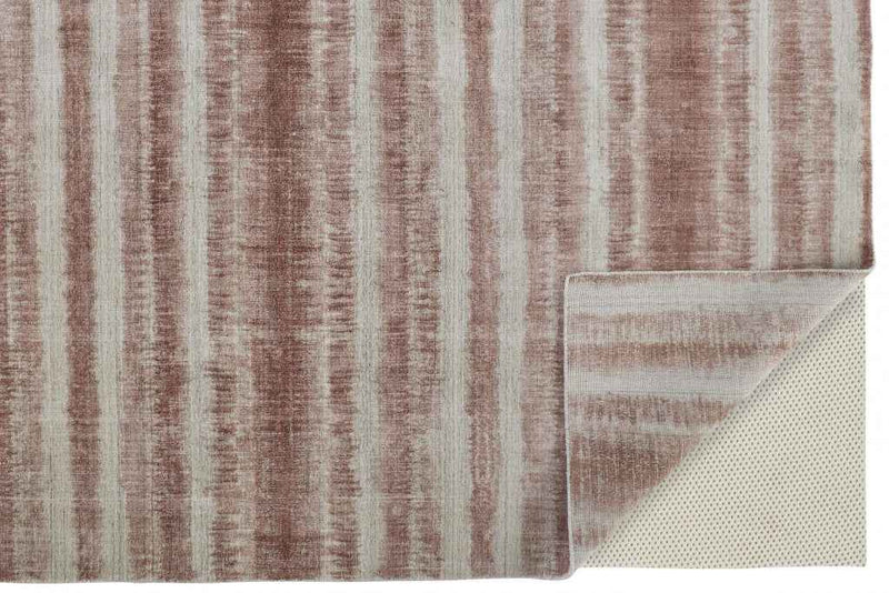 8' X 10' Tan Ivory And Pink Abstract Hand Woven Area Rug