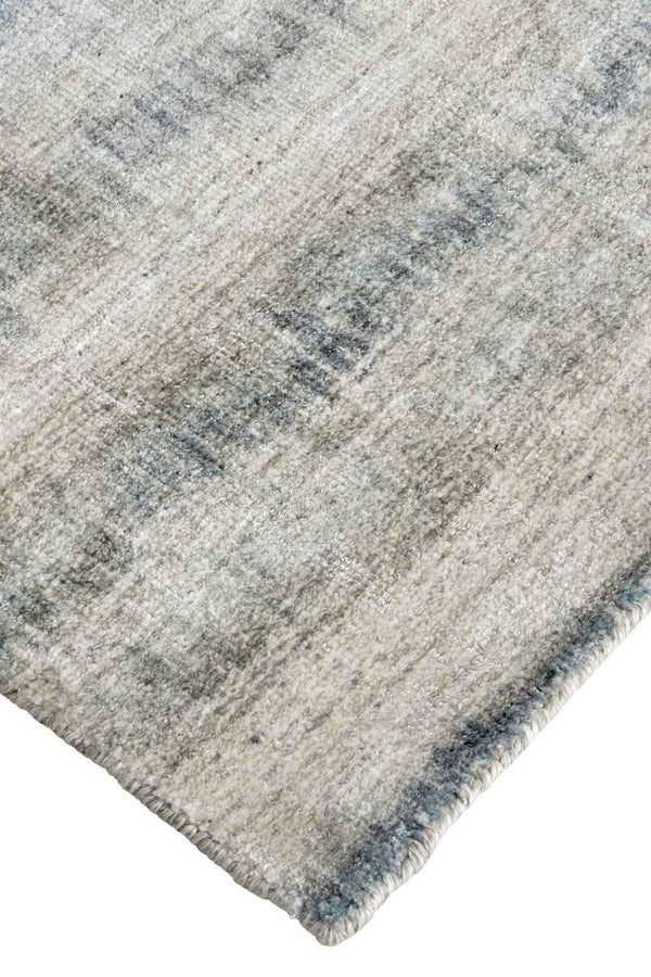 5' X 8' Gray Blue And Green Abstract Hand Woven Area Rug