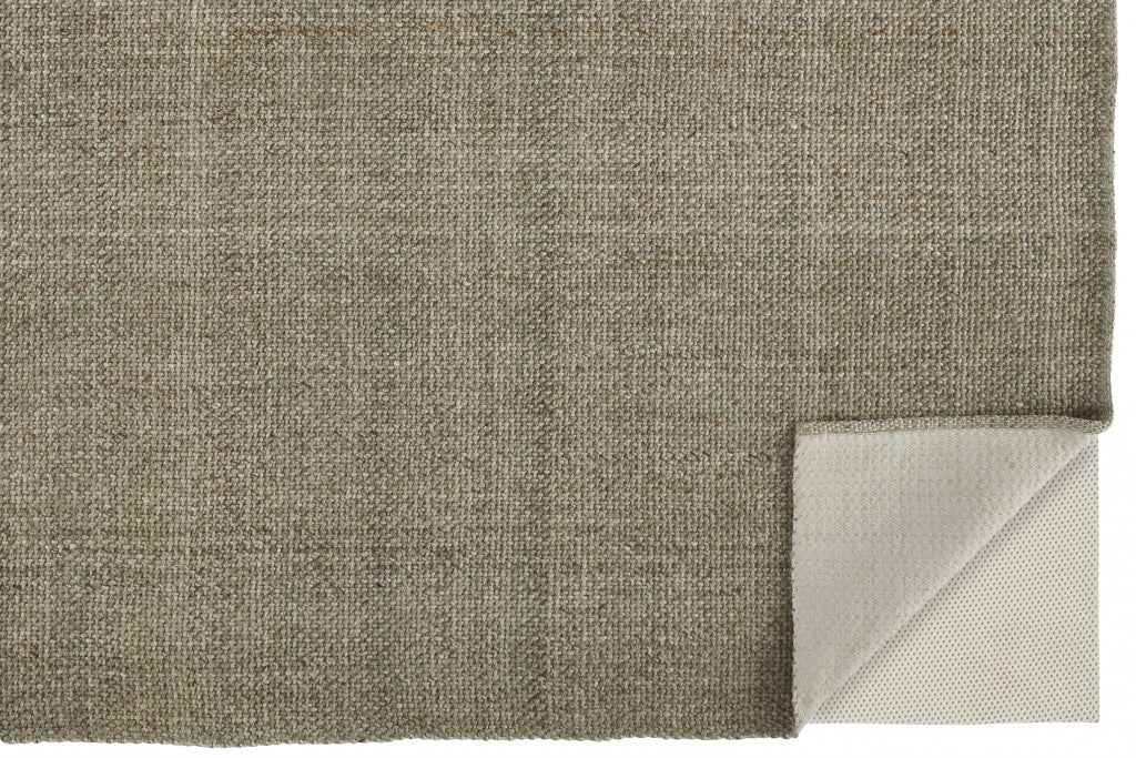 8' X 10' Green And Tan Hand Woven Area Rug