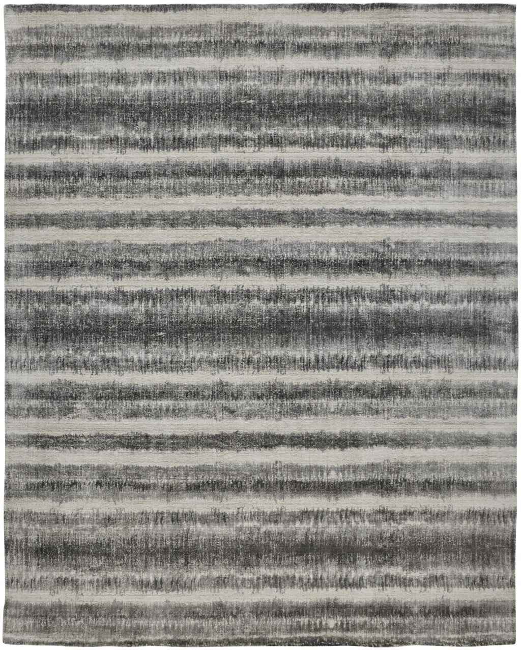 2' X 3' Gray Ivory And Black Abstract Hand Woven Area Rug