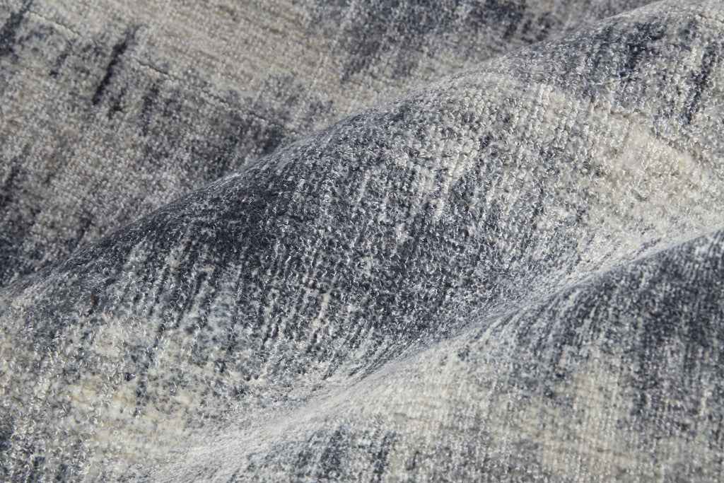 8' X 10' Ivory And Blue Abstract Hand Woven Area Rug