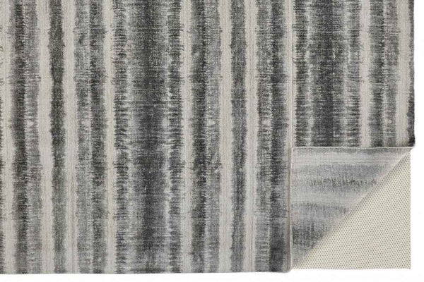 12' X 15' Gray Ivory And Black Abstract Hand Woven Area Rug